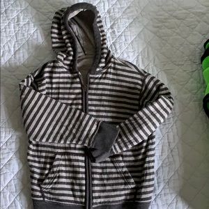 Boys gray striped hoodie